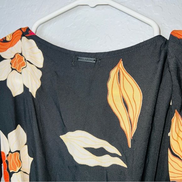 Billabong Hot Tropics Mini Wrap Dress Black Pebble XS A5 - Picture 5 of 6